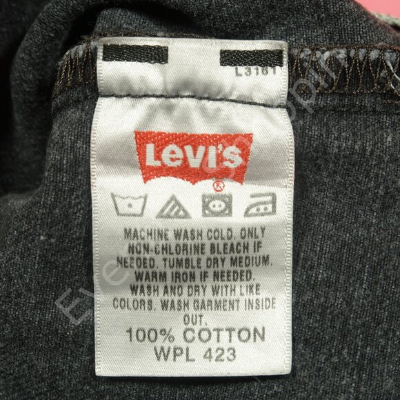 Vintage Levis 501 Jeans Mens 33 Black Original Fit Bleached Marked Faded 90s - Picture 7 of 9